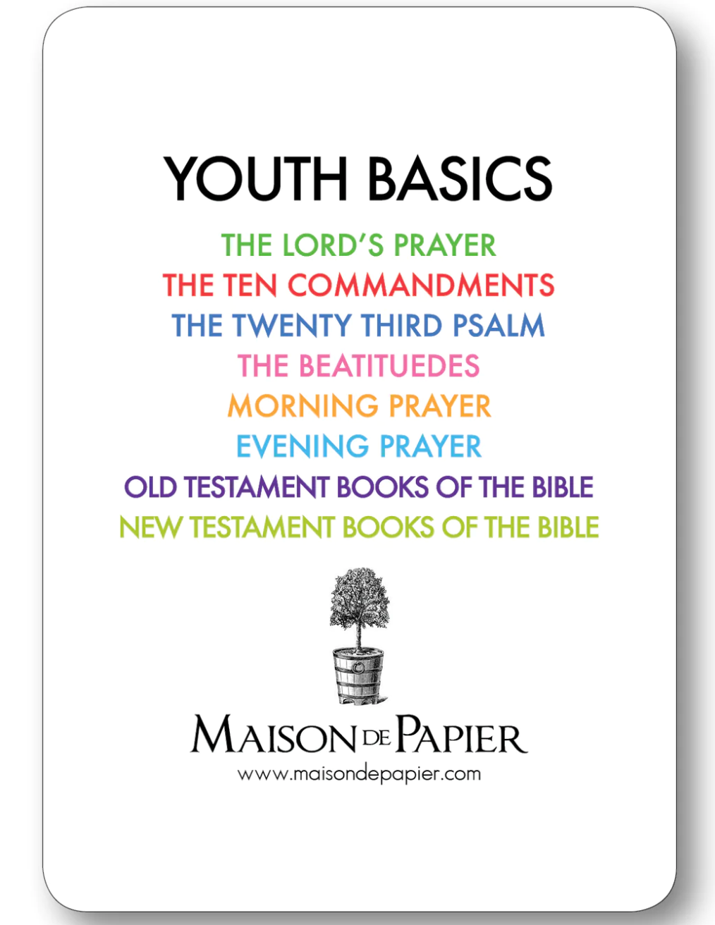 Maison de PaPier Youth Basics Prayer Cards
