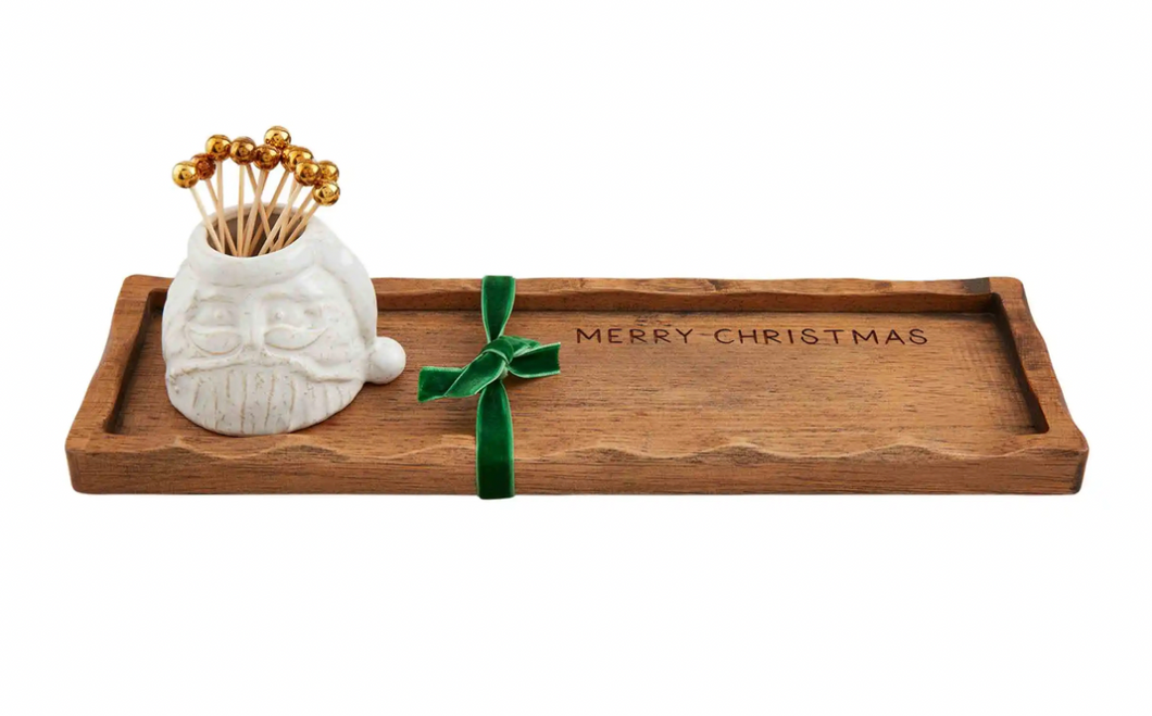 White Christmas Toothpick Tray Set