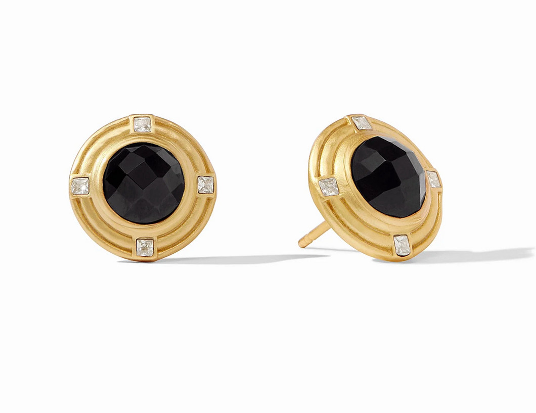 Astor Stone Stud Obsidian Black