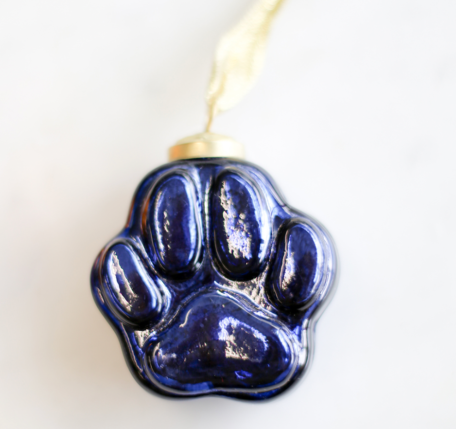 Tiger Paw Glass Ornament