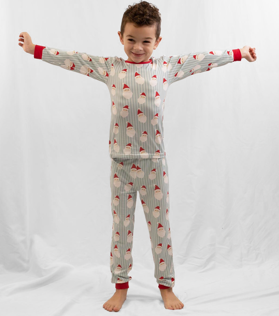 Kid's Jolly Santa Long Sleeve Pajamas