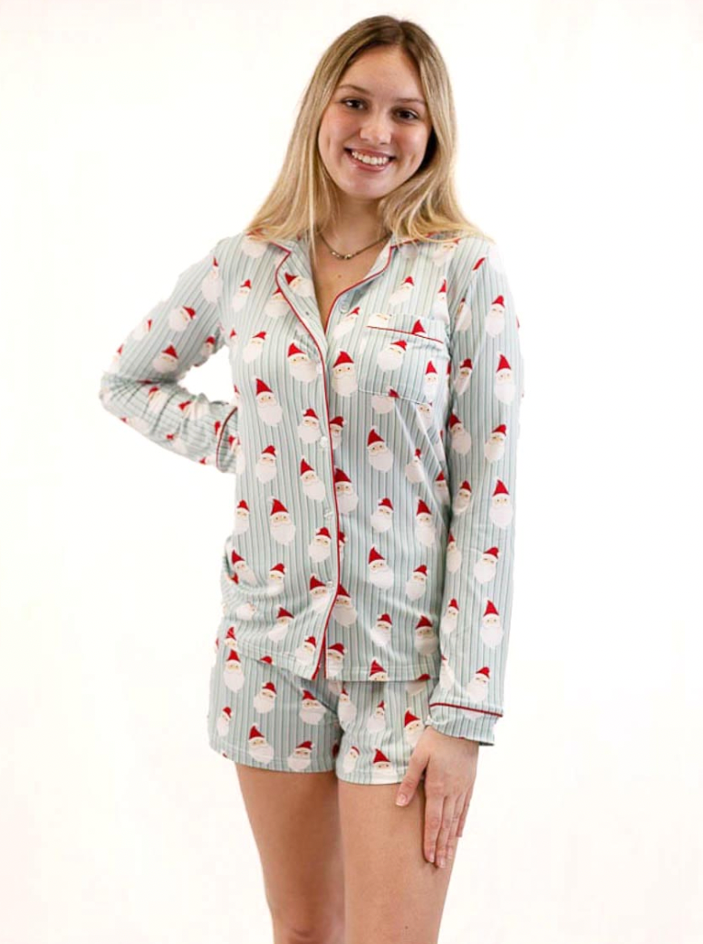 Jolly Santa Button Up Sleep Shirt