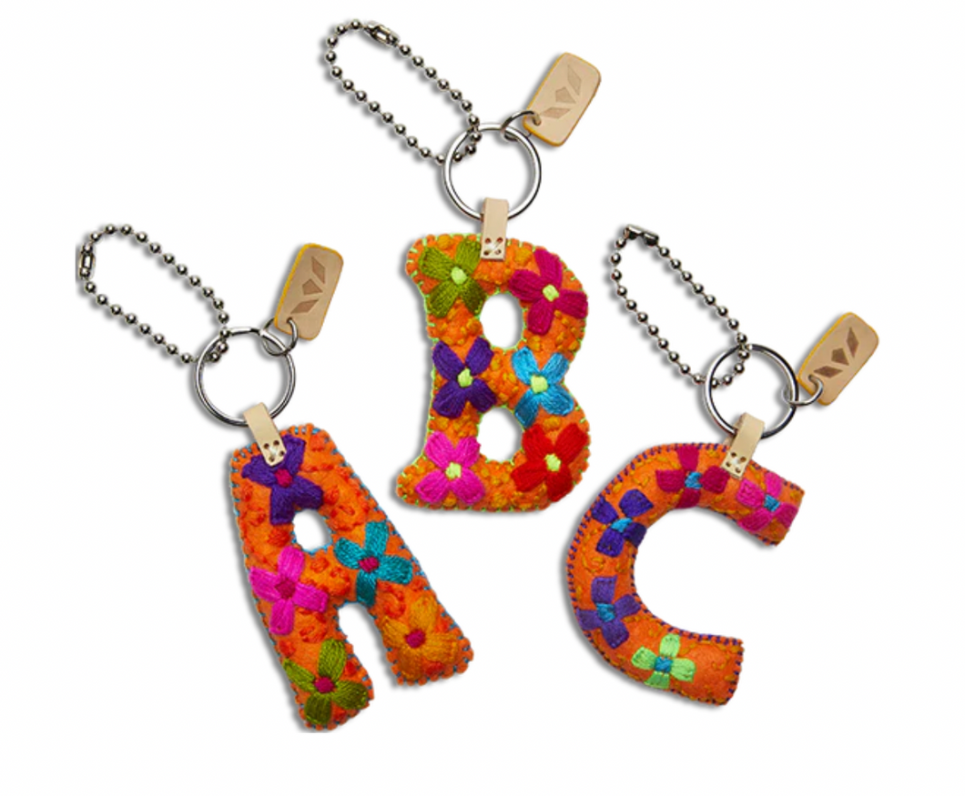 Consuela Orange Felt Initial Charm