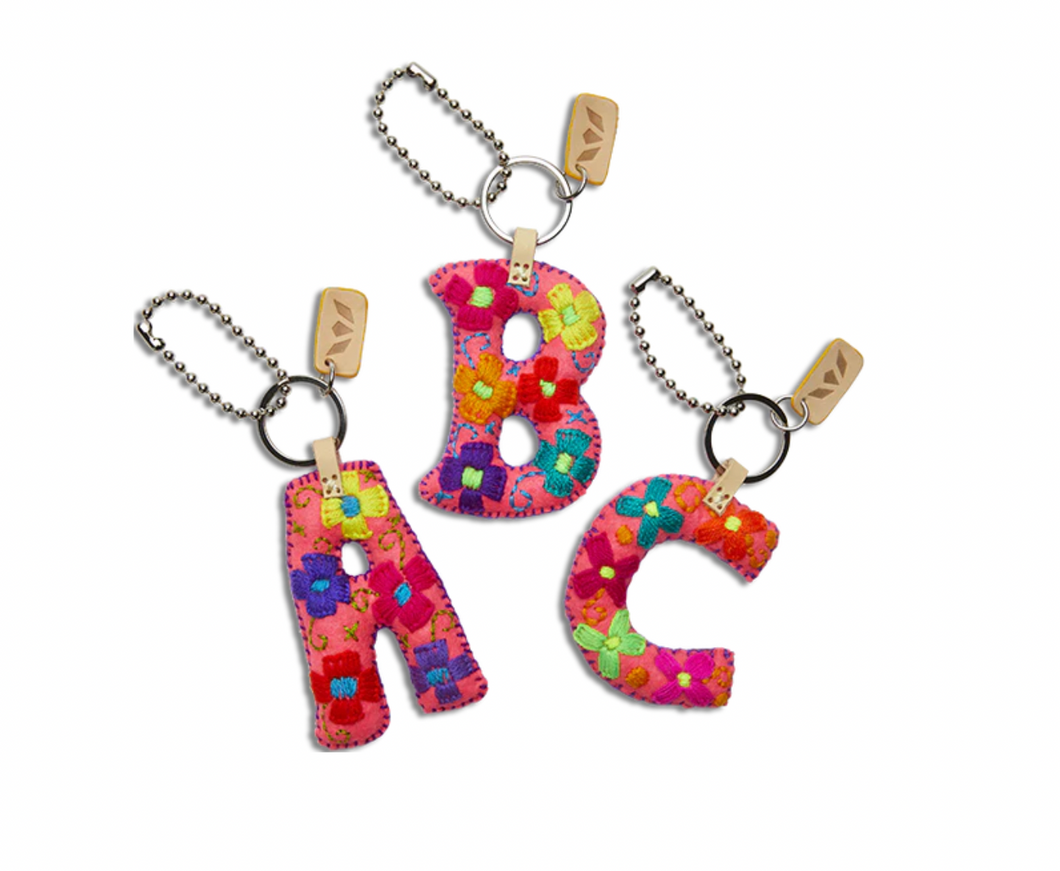 Consuela Pink Felt Initial Charm