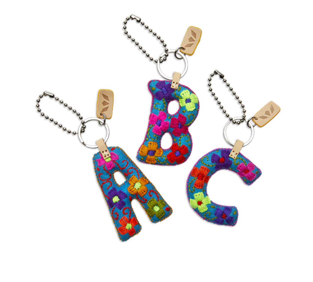 Consuela Turquoise Felt Initial Charm