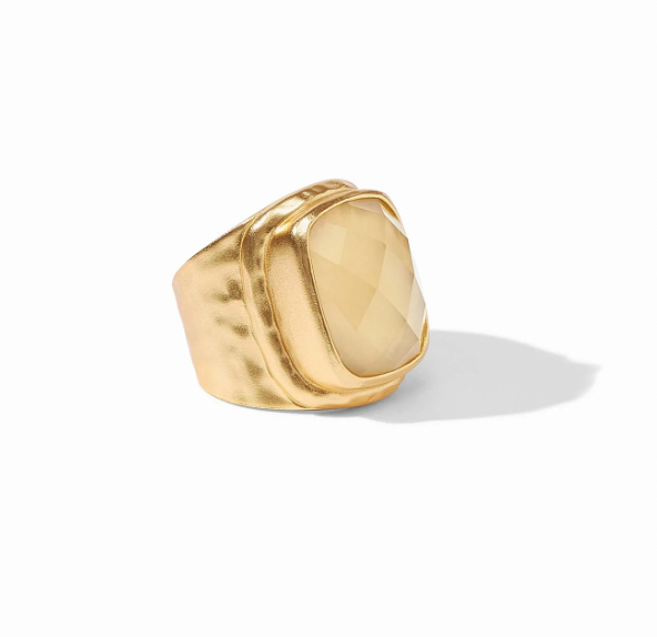 Tudor Statement Ring Gold Iridescent Champagne