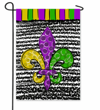 Load image into Gallery viewer, Baxter &amp; Me Mardi Gras Garden Flags
