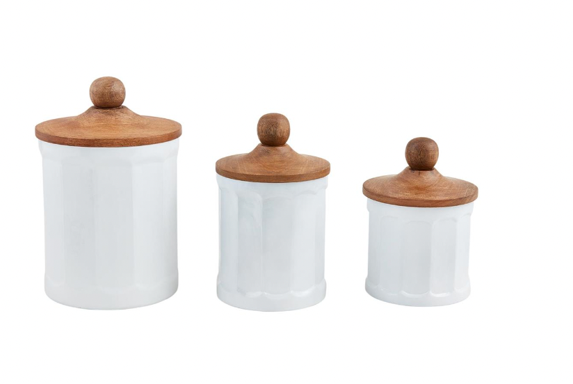 Milk Glass Canister Set