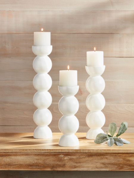 White Lacquer Candlesticks