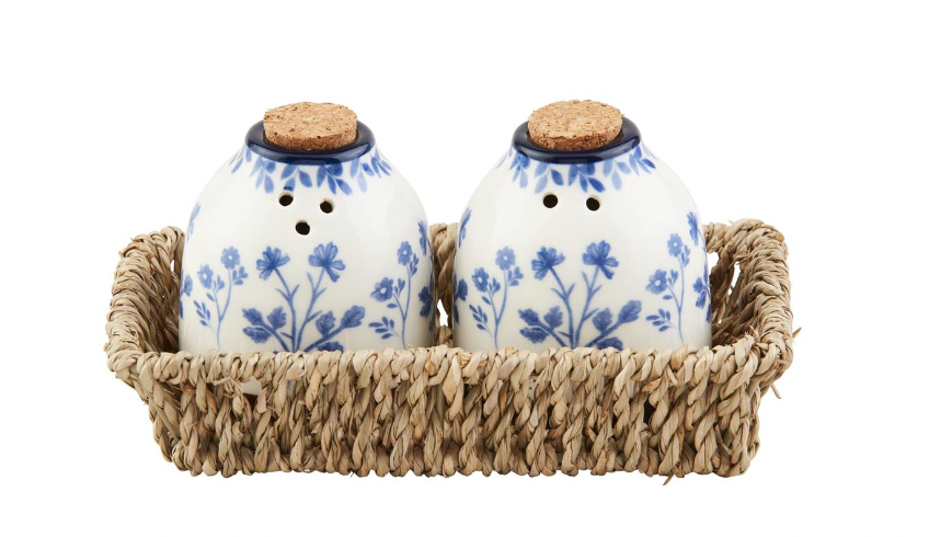 Blue Floral Salt & Pepper Shakers