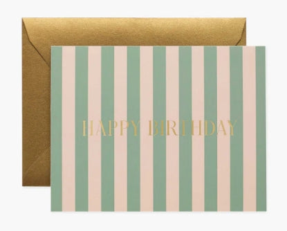 Cabana Stripe Birthday Card
