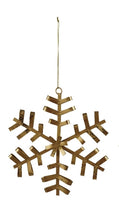 Load image into Gallery viewer, Gold Metal Snowflake Ornament
