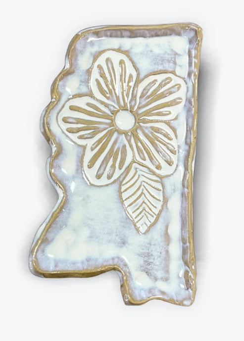Tab Boren Pottery Mississippi Flower Plate