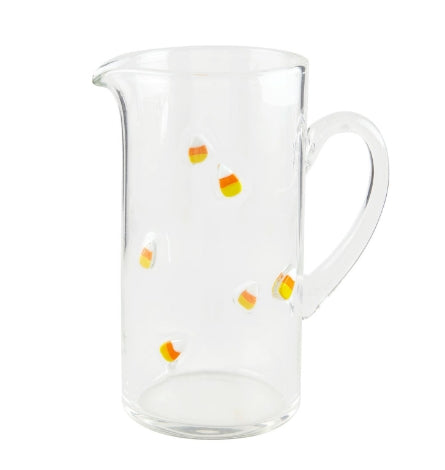 Glass Candy Corn Pitcher