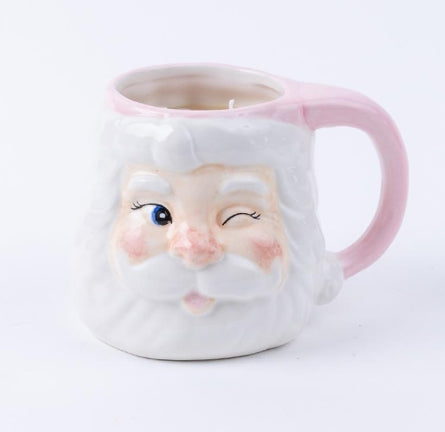 Sweet Grace Pink Santa Mug Candle