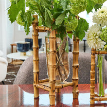 Load image into Gallery viewer, Handcrafted 11-1/2" Natural Bamboo Vase with Glass Vessel
