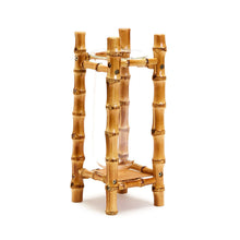 Load image into Gallery viewer, Handcrafted 11-1/2" Natural Bamboo Vase with Glass Vessel
