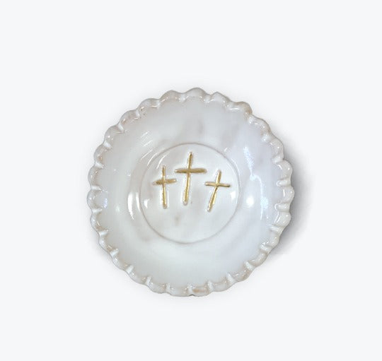 Tab Boren Pottery Tiny 3 Cross Ring Dish