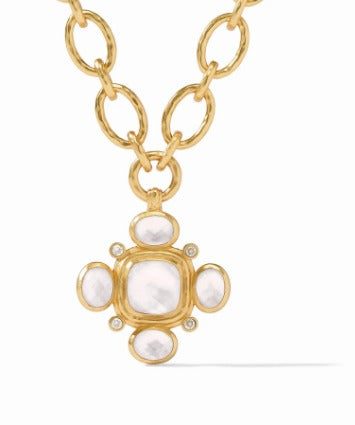 Tudor Statement Necklace Iridescent Clear Crystal