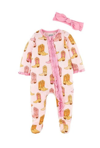 Cowgirl Sleeper with Headband Set