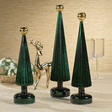 Load image into Gallery viewer, Tree with Globe Finial - Green w/ Gold
