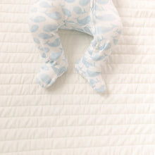 Load image into Gallery viewer, Azure Whales Print Zip Footie – Light Blue
