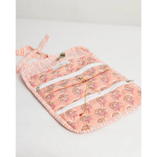 Load image into Gallery viewer, Layla Quilted Jewelry Roll Pink
