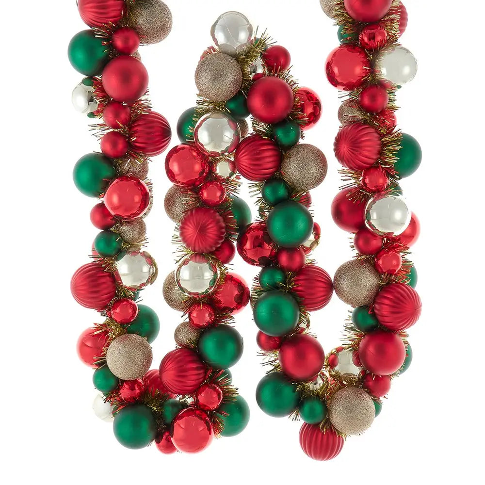 6'rd/Grn/Gold Plstc Ball Garland