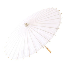 Load image into Gallery viewer, Pretty Paper Parasol With Bamboo Handle - White
