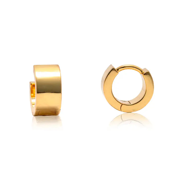 Band Dainty Plain Huggie Hoop Earrings