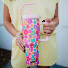 Load image into Gallery viewer, Groovy Multicolored Flowers Tumbler
