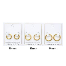 Load image into Gallery viewer, Huggie Earrings - Scarlett Hoop Gold 10mm
