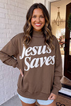 Load image into Gallery viewer, Jesus Saves Mock Neck Sweatshirt
