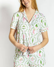 Load image into Gallery viewer, Nutcracker Trellis Short Sleeve Button Up Sleep Shirt
