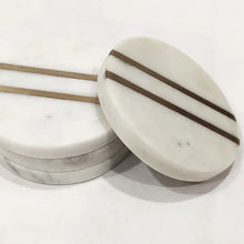 Load image into Gallery viewer, Set of 4 White Marble Coasters
