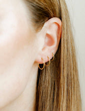 Load image into Gallery viewer, Huggie Infinity Hoop Earrings - Ava Gold 8mm
