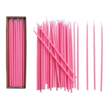 Load image into Gallery viewer, Unscented Thin Taper Candles in Box, Set of 36 - Pink
