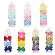 Load image into Gallery viewer, 3" Small Scalloped Edge Bow On Snap Clip - 4 Pack
