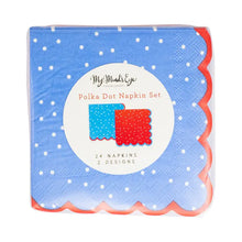 Load image into Gallery viewer, Americana Polka Dot Cocktail Napkin Set
