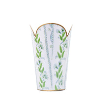 Load image into Gallery viewer, Emma Stripe Enameled Tulip Wastebasket
