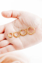 Load image into Gallery viewer, Huggie Earrings - Scarlett Hoop Gold 10mm
