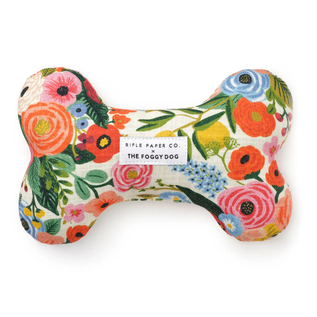 Rifle Paper Co. X Tfd Garden Party Dog Bone Squeaky Toy