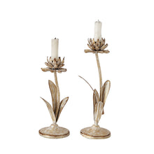 Load image into Gallery viewer, Metal Flower Taper Holders White
