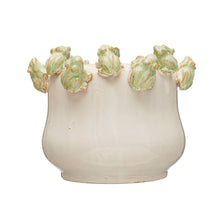 Load image into Gallery viewer, Stoneware Planter w/ Frogs on Rim
