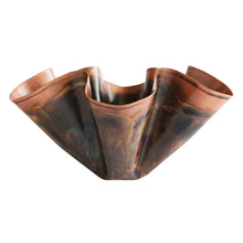 Load image into Gallery viewer, Decorative Metal Ruffled Bowl, Oxidized Copper Finish
