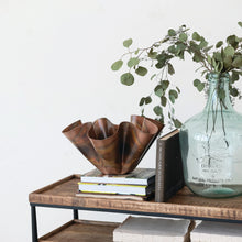 Load image into Gallery viewer, Decorative Metal Ruffled Bowl, Oxidized Copper Finish
