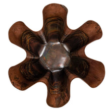Load image into Gallery viewer, Decorative Metal Ruffled Bowl, Oxidized Copper Finish
