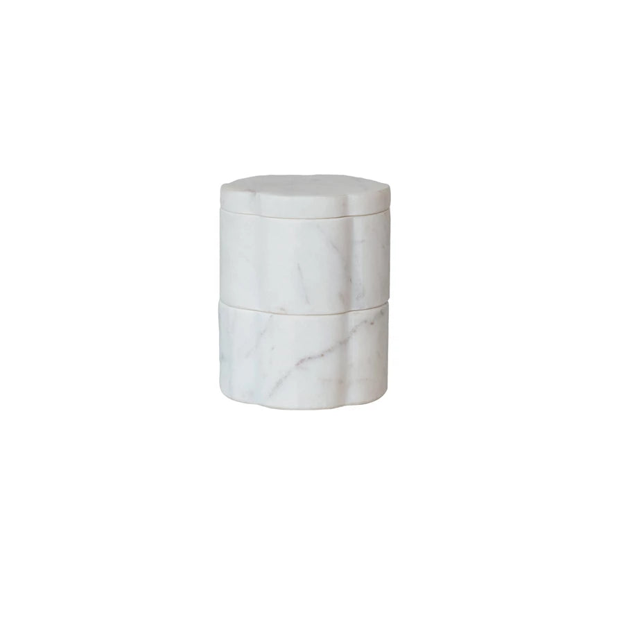 Marble Scalloped Stackable Pinch Pots