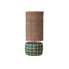 Load image into Gallery viewer, Ceramic Tiled Table Lamp Rattan/Green
