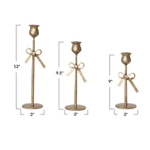 Load image into Gallery viewer, Hand-Forged Bow Candle Holders
